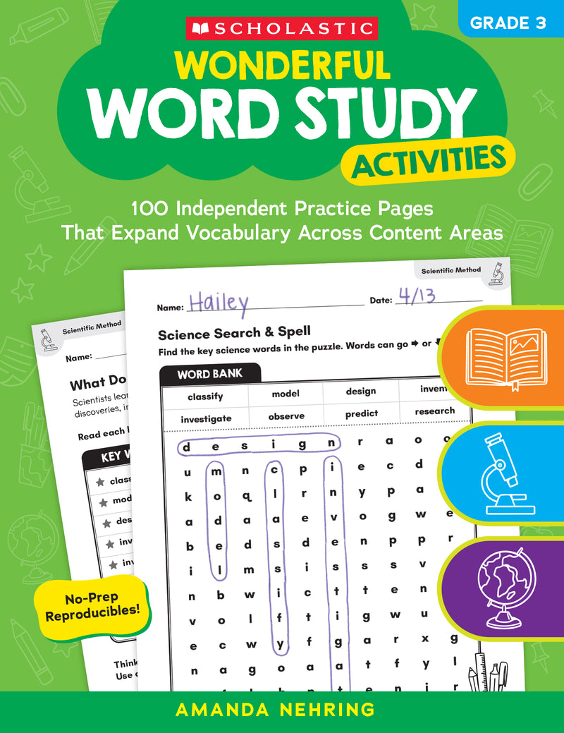 Wonderful Word Study Activities: Grade 3: 100 Independent Practice Pages That Expand Vocabulary Across Content Areas