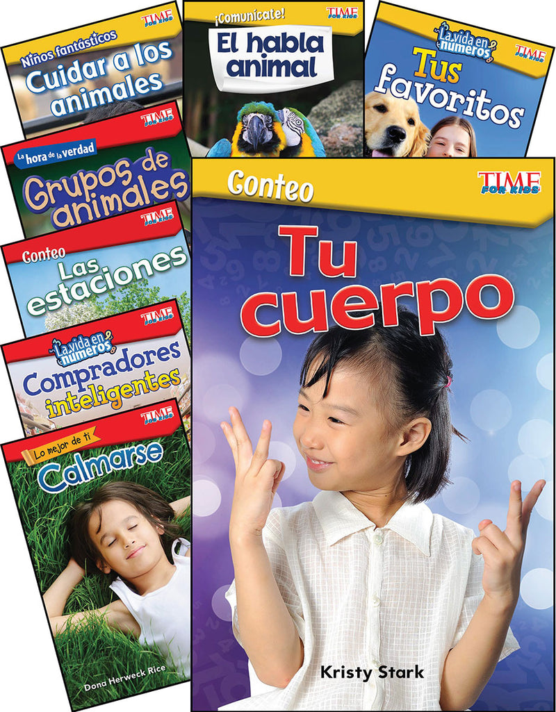 TIME FOR KIDS Math/Science Spanish Grades K-1: 8-Book Set