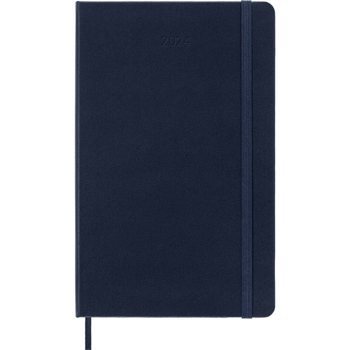 Moleskine 2024 Daily Planner, 12M, Large, Sapphire Blue, Hard Cover (5 x 8.25)