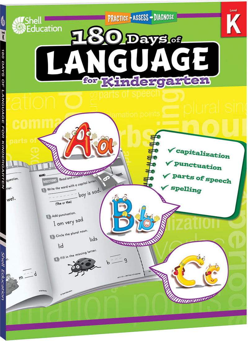 180 Days: Language for Kindergarten: Practice, Assess, Diagnose