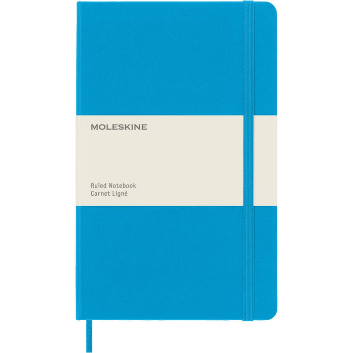 Moleskine Classic Notebook, Large, Ruled, Cerulean Blue, Hard Cover (5 x 8.25)