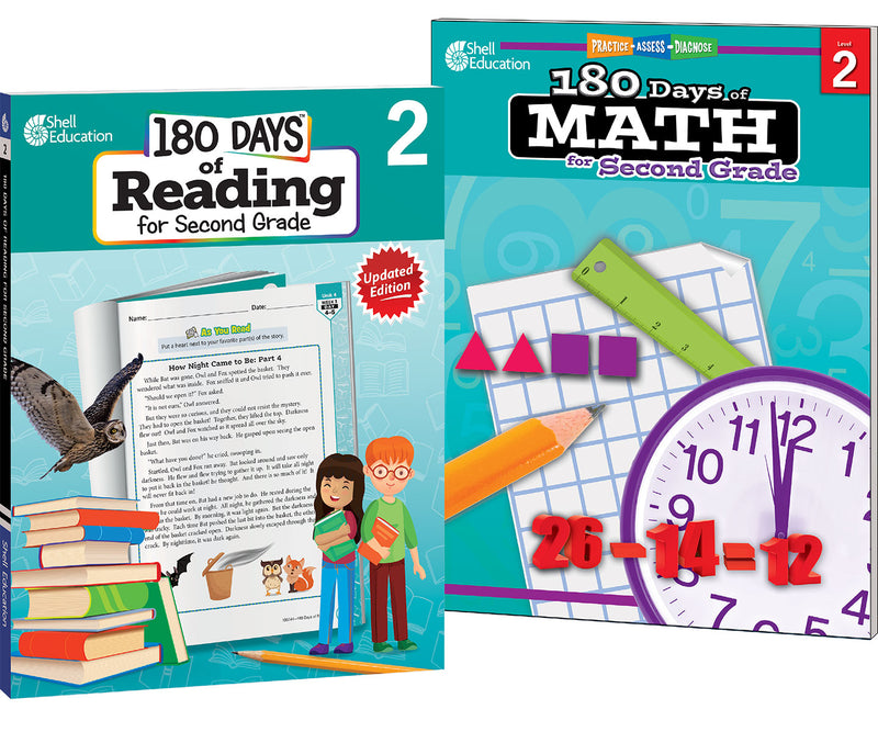 180 Days: Reading & Math Grade 2: 2-Book Set: Practice, Assess, Diagnose