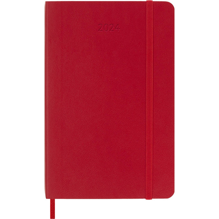 Moleskine 2024 Daily Planner, 12M, Pocket, Scarlet Red, Soft Cover (3.5 x 5.5)