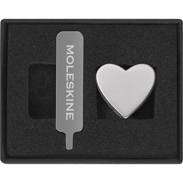 Moleskine Pin, Heart, Silver