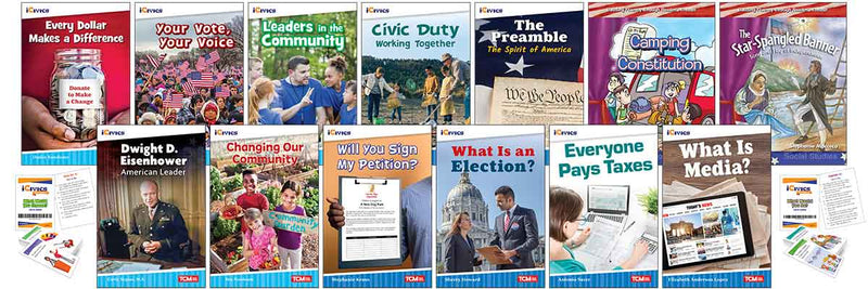 Understanding American Voting, Elections, and Roles and Responsibilities 13-Book Set plus 2-Card Decks for Grades 2-3