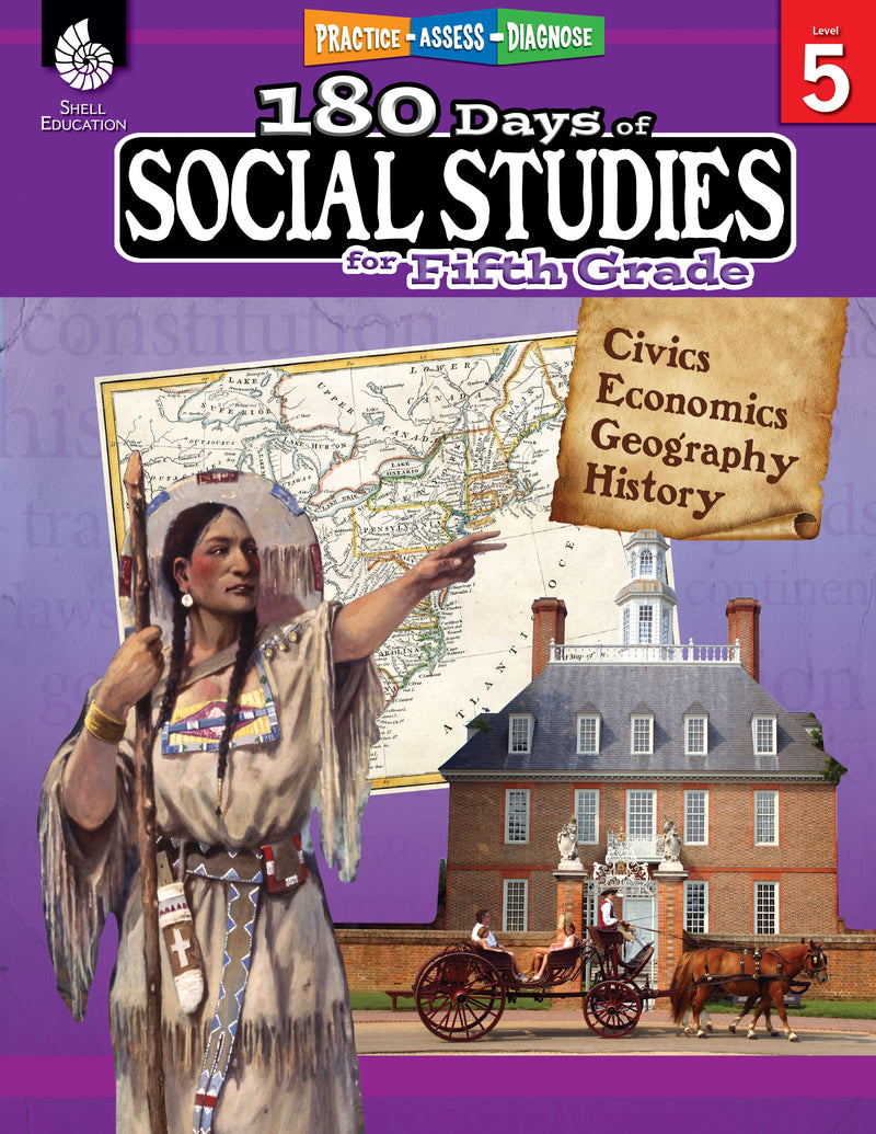 180 Days: Social Studies for Fifth Grade: Practice, Assess, Diagnose