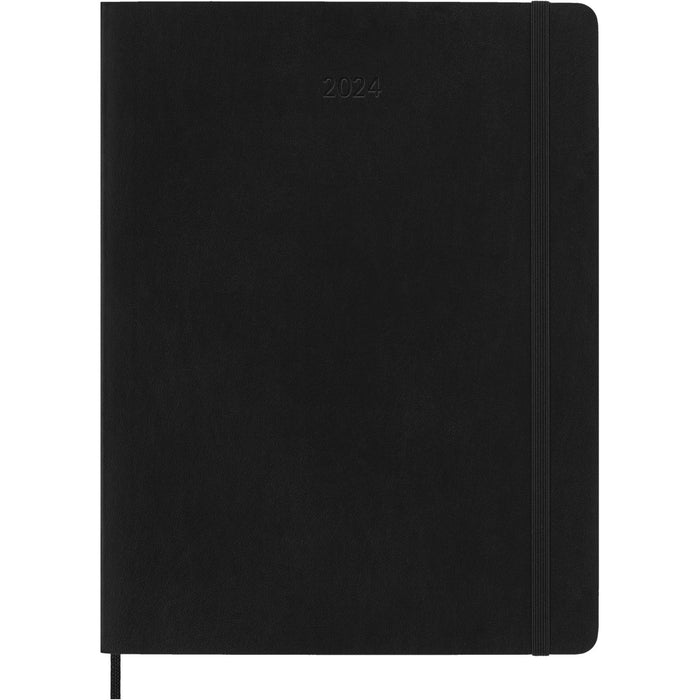 Moleskine 2024 Weekly Planner, 12M, Extra Large, Black, Soft Cover (7.5 x 10)