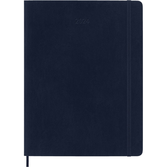 Moleskine 2024 Weekly Planner, 12M, Extra Large, Sapphire Blue, Soft Cover (7.5 x 10)