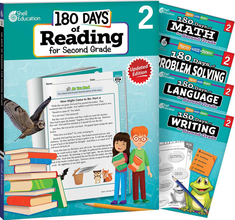 180 Days: Reading, Math, Language, Writing, & Problem Solving for Grade 2:  5-Book Set: Practice, Assess, Diagnose