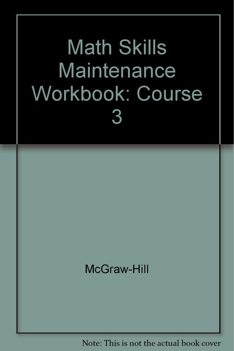 Teacher Edition Math Skills Maintenance Workbook- Course 3 [Unknown Binding] unknown author