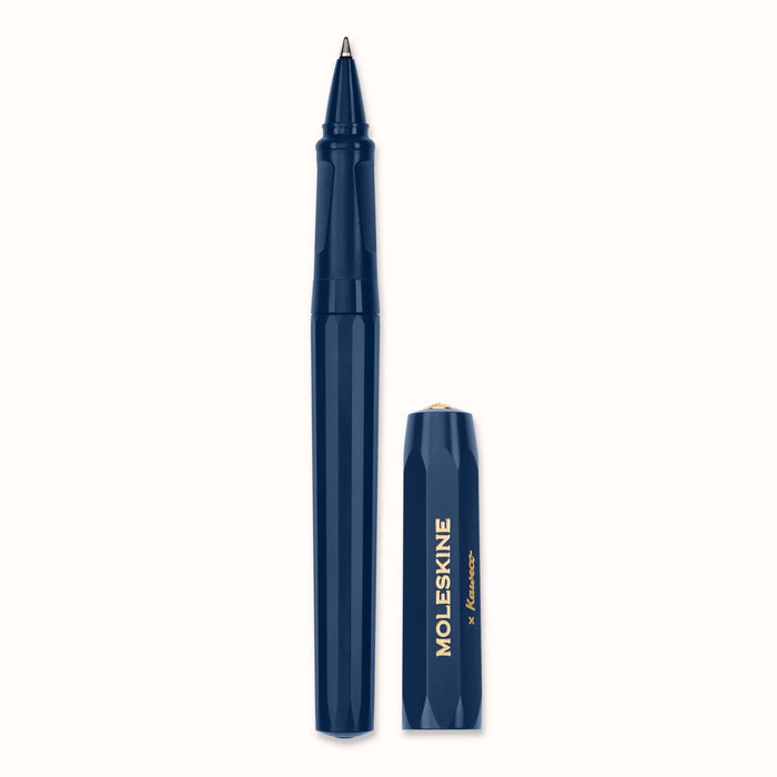 Moleksine Kaweco Roller Pen, Blue, Medium Point (0.7 MM), Black Ink