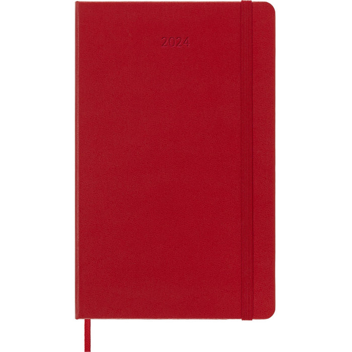 Moleskine 2024 Weekly Planner, 12M, Large, Scarlet Red, Hard Cover (5 x 8.25)