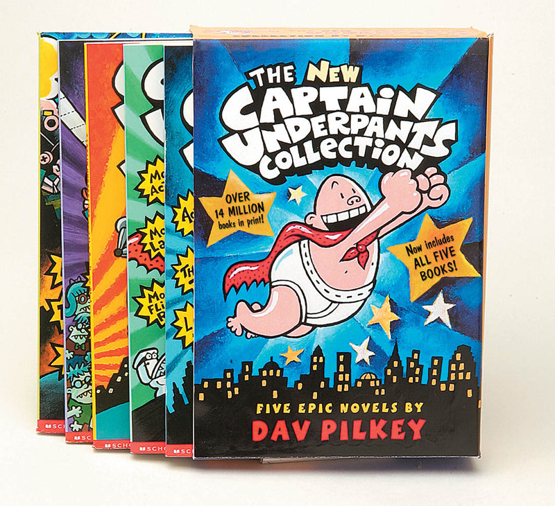 The New Captain Underpants Collection Plus Sticker (Captain Underpants, Books #1-5)
