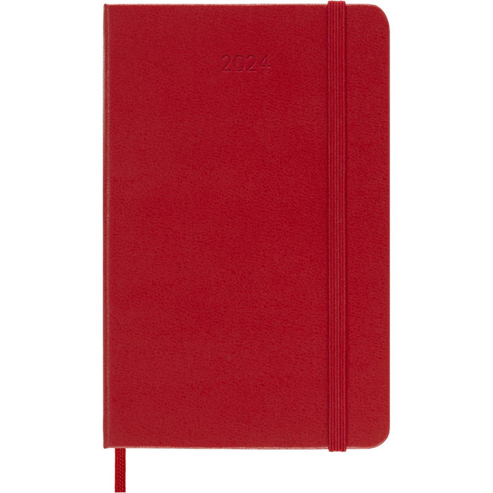 Moleskine 2024 Daily Planner, 12M, Pocket, Scarlet Red, Hard Cover (3.5 x 5.5)