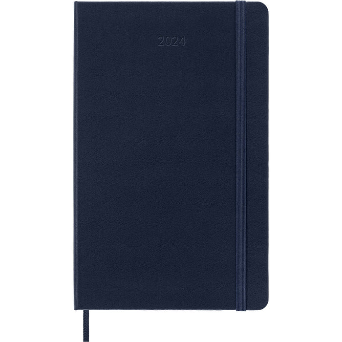 Moleskine 2024 Weekly Planner, 12M, Large, Sapphire Blue, Hard Cover (5 x 8.25)