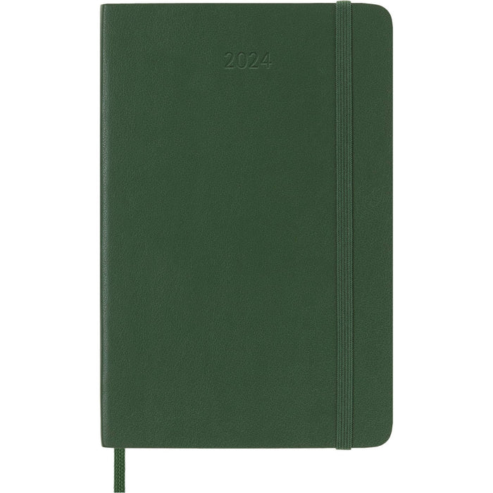 Moleskine 2024 Daily Planner, 12M, Pocket, Myrtle Green, Soft Cover (3.5 x 5.5)