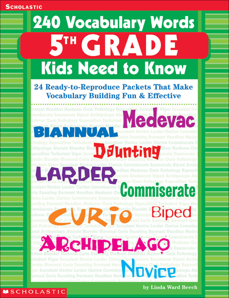 240 Vocabulary Words 5th Grade Kids Need To Know