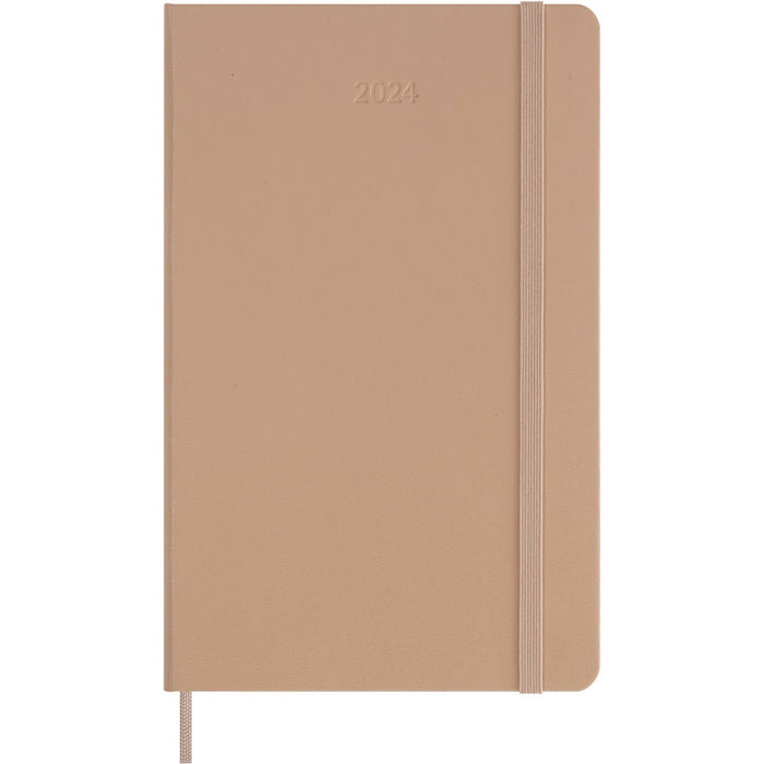 Moleskine 2024 Weekly Planner, 12M, Large, Sandy Brown, Hard Cover (5 x 8.25)