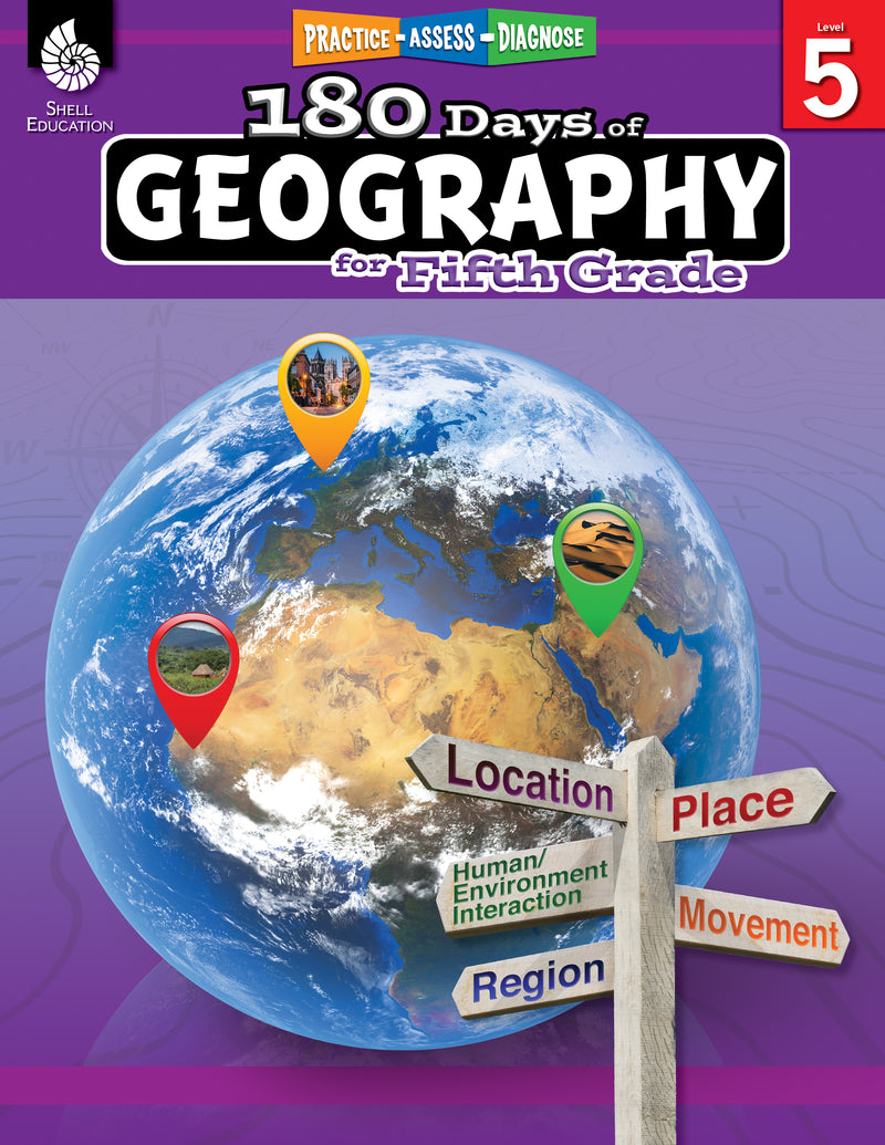 180 Days: Geography for Fifth Grade: Practice, Assess, Diagnose
