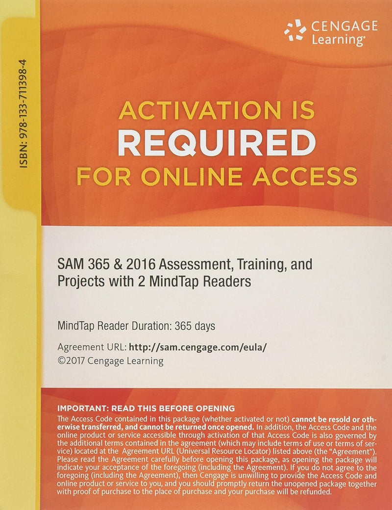 SAM 365 & 2016 Assessments, Trainings, and Projects Printed Access Card with Access to 2 MindTap Reader