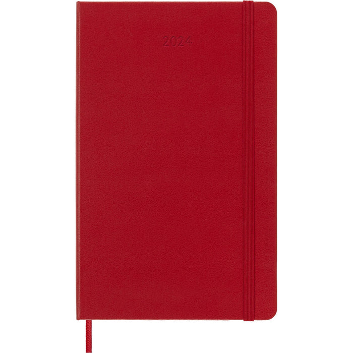 Moleskine 2024 Daily Planner, 12M, Large, Scarlet Red, Hard Cover (5 x 8.25)