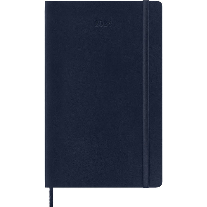 Moleskine 2024 Daily Planner, 12M, Large, Sapphire Blue, Soft Cover (5 x 8.25)