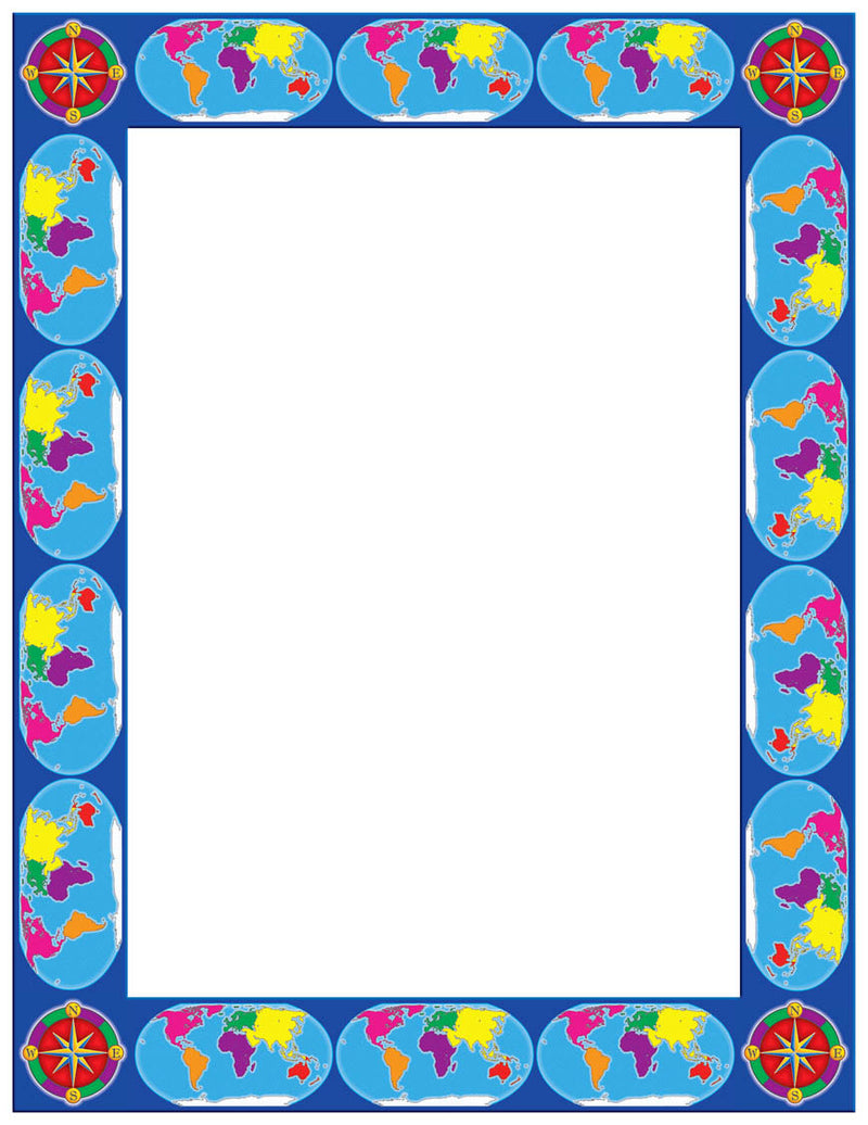 World Map & Compass! Printer Paper