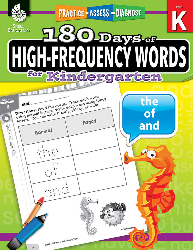 180 Days: High-Frequency Words for Kindergarten: Practice, Assess, Diagnose
