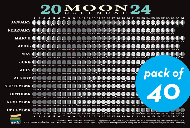 2024 Moon Calendar Card (40 pack)
