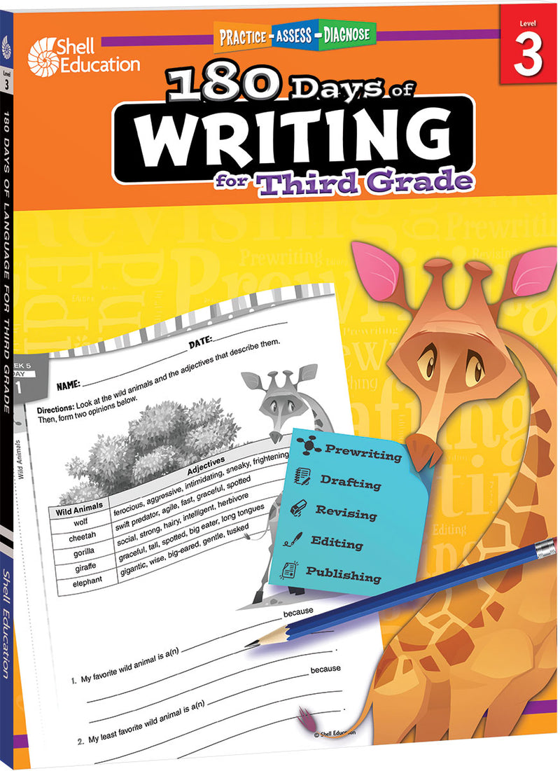 180 Days: Writing for Third Grade: Practice, Assess, Diagnose