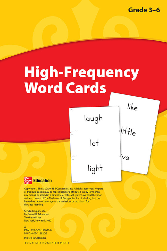 Reading Wonders Grades 3 6 High Frequency Word Cards