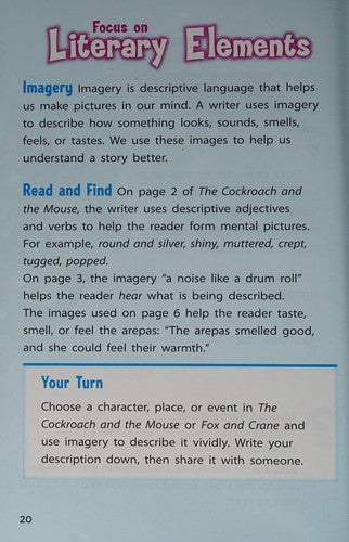 Reading Wonders Leveled Reader The Cockroach & The Mouse Approaching Unit 2 Week 1 Grade 4