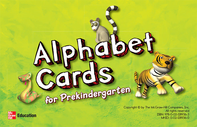 Mcgraw Hill My Math Grade Pk Alphabet Cards