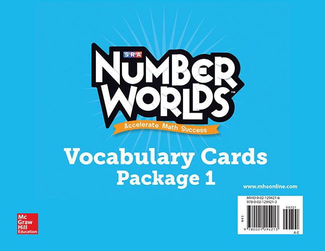 Number Worlds Levels A E Vocabulary Cards
