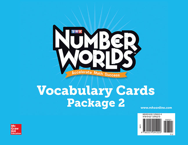 Number Worlds Levels F J Vocabulary Cards
