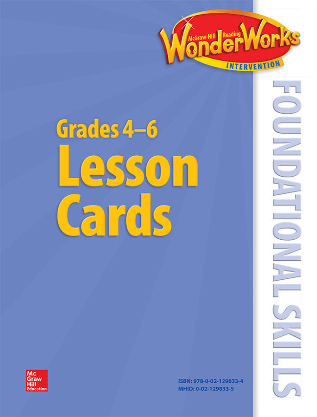 Reading Wonderworks Foundational Skills Lesson Cards Grade 4 6
