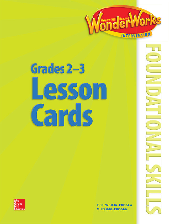 Reading Wonderworks Foundational Skills Lesson Cards Grade 2 3