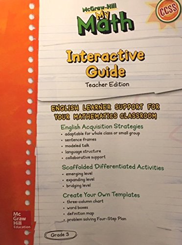 McGraw Hill My Math Interactive Guide Teacher Edition Grade 3 CCSS Common Core [Paperback] Various