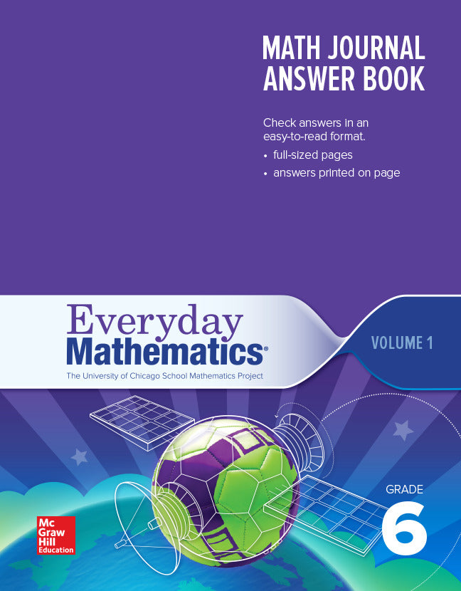 Everyday Mathematics 4th Edition Grade 6 Math Journal Answers Teacher Book Volume 1 4e