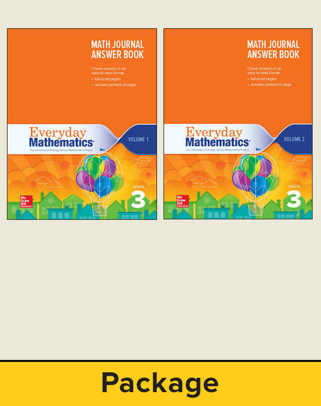 Everyday Mathematics 4 Grade 3 Journal Answer Books Vol 1 & 2 4e