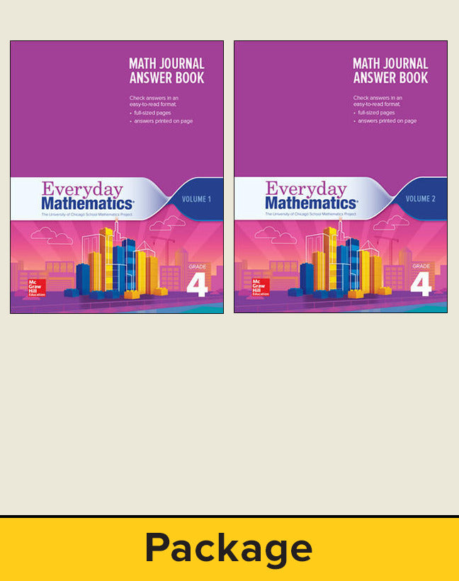 Everyday Mathematics 4 Grade 4 Journal Answer Books Vol 1 & 2 4e