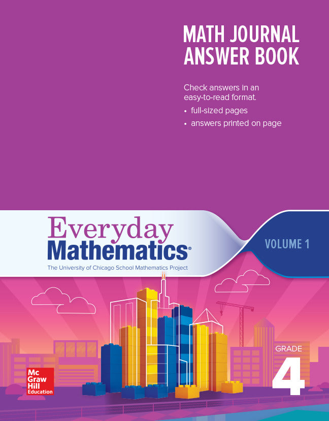 Everyday Mathematics 4th Edition Grade 4 Math Journal Answers Teacher Book Volume 1 4e