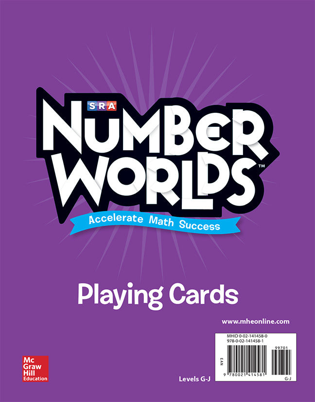 Number Worlds Levels G J Playing Cards