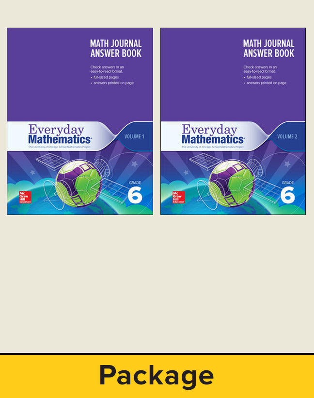 Everyday Mathematics 4 Grade 6 Journal Answer Books Vol 1 & 2 4e