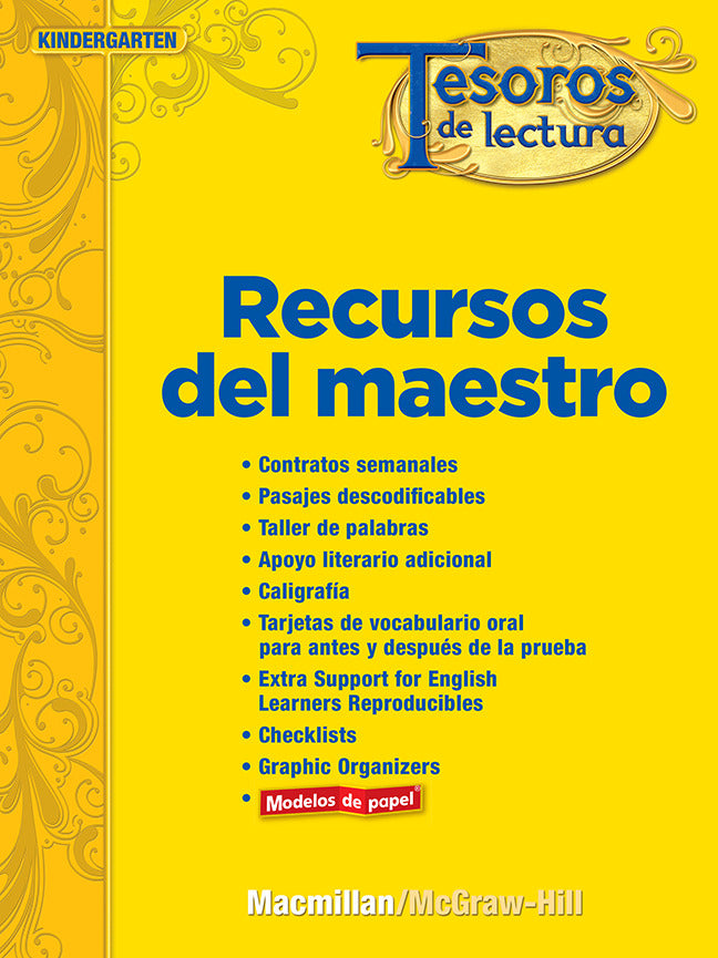 Tesoros De Lectura A Spanish Reading Language Arts Program Grade K Teacher Resource Book