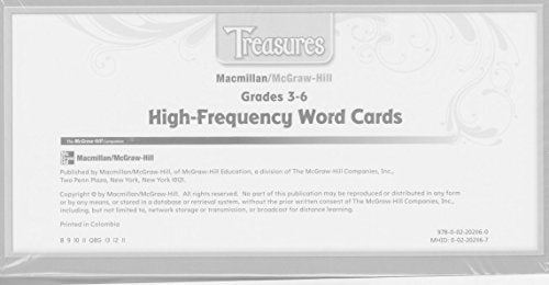 Treasures Grade 3-6 High Frequency Word Cards [Cards] Various