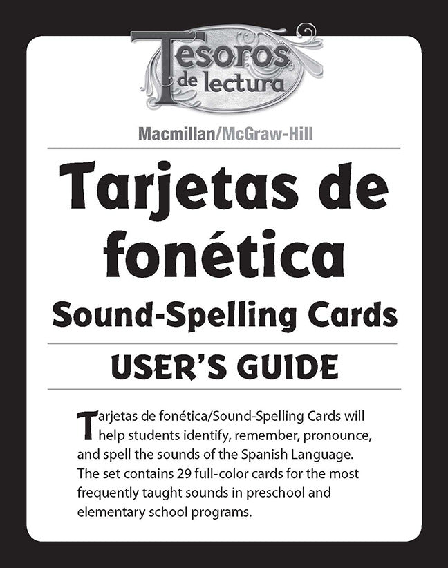 Tesoros De Lectura A Spanish Reading Language Arts Program Grade K Sound Spelling Cards Small