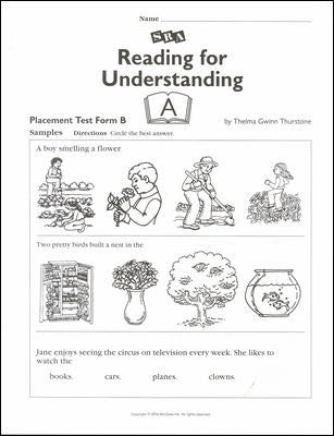 Reading For Understanding Placement Test B Grades 1 3 2e