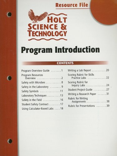 Holt Science & Technology: Program Introduction Resource File [Generic] [Paperback] Holt, Rinehart and Winston, Inc.