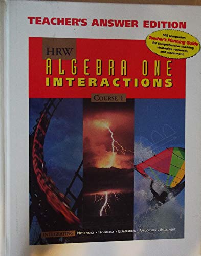 HRW Algebra One Interactions Course 1 Teacher Edition [Hardcover] Deirdre Kennedy